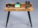 Schreibtisch >Nettetal< in Wildeiche schwarz aus MDF - 110x85x58cm (BxHxT)