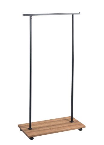 Garderobenständer >Eisenach< in schwarz Eiche braun aus MDF - 80x161x40 (BxHxT)