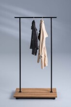 Garderobenständer >Eisenach< in schwarz Eiche braun aus MDF - 80x161x40 (BxHxT)