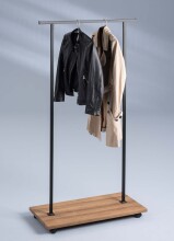 Garderobenständer >Eisenach< in schwarz Eiche braun aus MDF - 80x161x40 (BxHxT)