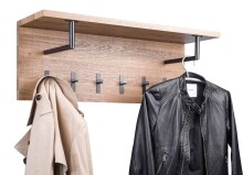Wandgarderobe >Gotha< in Eiche braun aus MDF -...