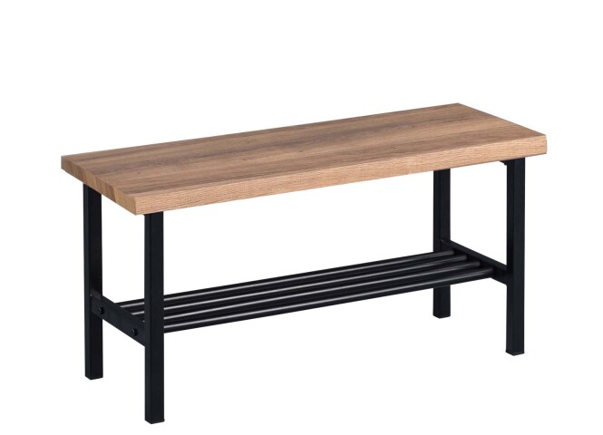 Sitzbank >Würselen< in Eiche braun aus MDF - 80x41x30cm (BxHxT)