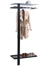 Wandgarderobe >Kempen< in Schwarz aus Metall - 80x190x43cm (BxHxT)