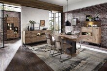 Kommode >Manhattan< in Haveleiche Cognac aus MDF - 99x151x38cm (BxHxT)