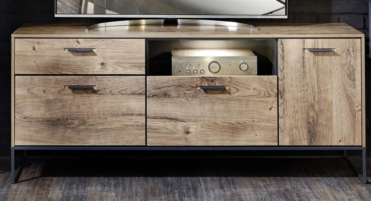 Sideboard >Manhattan< in Haveleiche Cognac - 175x75x48cm (BxHxT)