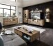 Wandregal >Manhattan< in Haveleiche Cognac aus MDF - 35x128x28cm (BxHxT)