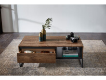Couchtisch >Manhattan< in Haveleiche Cognac aus MDF - 115x42x65cm (BxHxT)