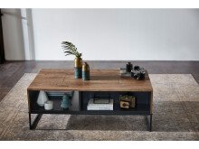 Couchtisch >Manhattan< in Haveleiche Cognac aus MDF - 115x42x65cm (BxHxT)