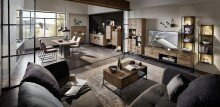 Couchtisch >Manhattan< in Haveleiche Cognac aus MDF - 115x42x65cm (BxHxT)