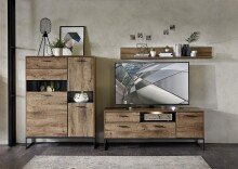 Wohnwand >Manhattan< in Haveleiche Cognac -...