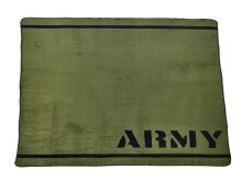 Wohndecke >ARMY< in khaki aus Baumwolle - 200x150cm...