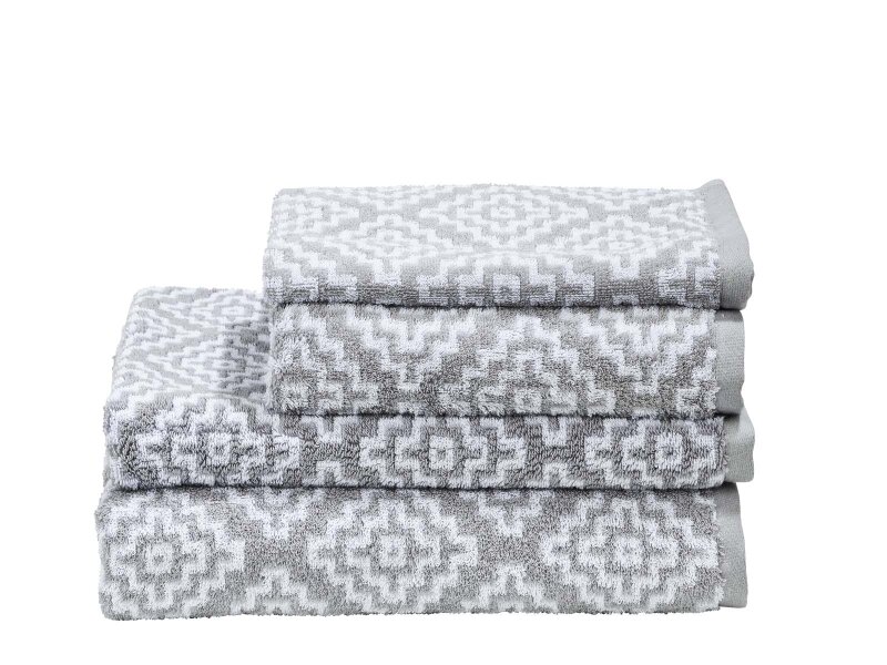 Handtücher >DAILY SHAPES BOHO< (4-tlg) in silver/bright white aus Bau,  48,95 € | Handtuch-Sets