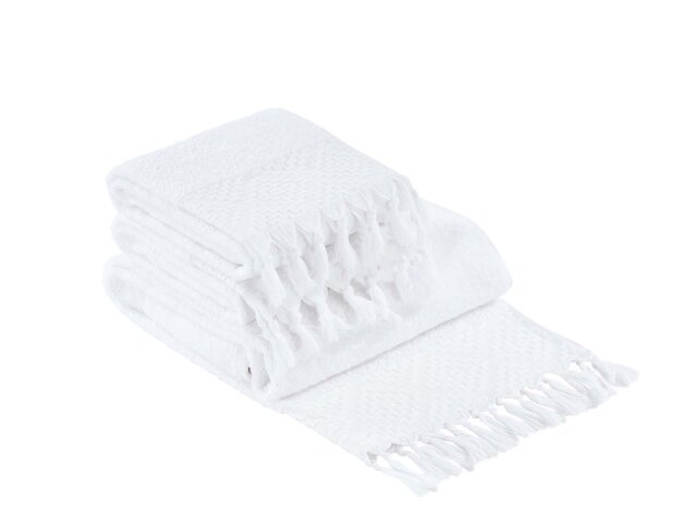 Handtücher >PROVENCE BOHÉME< (3-tlg) in bright white aus Baumwolle