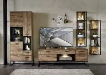 Wohnwand >Manhattan< in Haveleiche Cognac -...