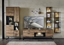 Wohnwand >Manhattan< in Haveleiche Cognac -...