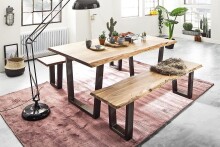 Esstisch >Nature I< in Akazie aus Massivholz - 160x78x90cm (BxHxT)