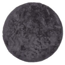 Teppich in Anthrazit aus 100% Polyester - 120x120x2,5cm (LxBxH)