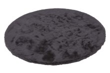 Teppich in Anthrazit aus 100% Polyester - 120x120x2,5cm...