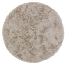 Teppich in Creme aus 100% Polyester - 120x120x2,5cm (LxBxH)