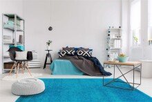 Teppich in türkis aus 100% Polyester - 150x80x4cm (LxBxH)