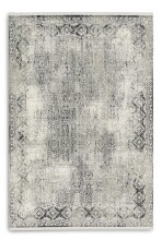 Teppich in Grau/Creme Bordüre aus 50% Viskose, 50% Acryl - 150x80x0,6cm (LxBxH)