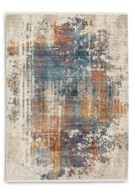 Teppich in Vintage blau aus 100% Polyester -...