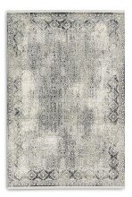 Teppich in Grau/Creme Bordüre aus 50% Viskose, 50%...