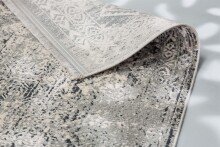 Teppich in Grau/Creme Bordüre aus 50% Viskose, 50% Acryl - 200x140x0,6cm (LxBxH)
