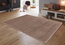 Teppich in Hellbraun aus 100% Polyester - 230x160x3cm (LxBxH)