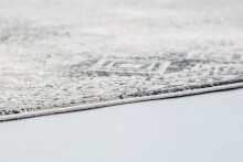 Teppich in Grau/Creme Bordüre aus 50% Viskose, 50% Acryl - 230x160x0,6cm (LxBxH)