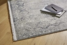 Teppich in Grau/Creme Bordüre aus 50% Viskose, 50% Acryl - 230x160x0,6cm (LxBxH)