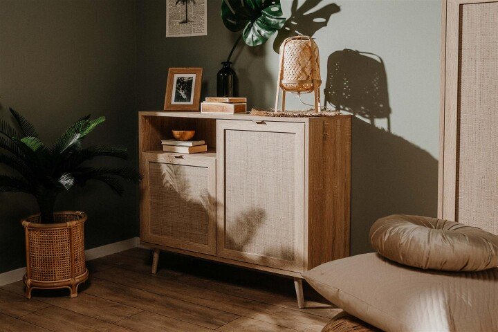 Kommode >Kuta< in Sonoma-Eiche - 101.4x87x40cm (BxHxT)