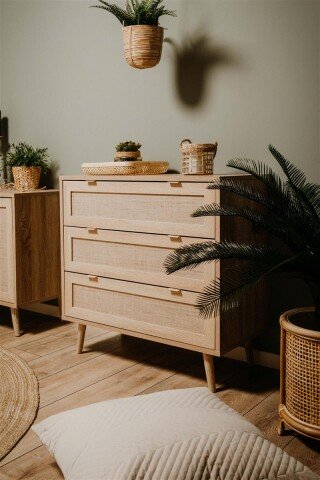 Kommode >Kuta< in Sonoma-Eiche - 80x80x40cm (BxHxT)