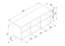 Sideboard >Kuta< in Sonoma-Eiche - 150x71x40cm (BxHxT)