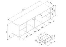 Sideboard >Kuta< in Braun - 180x71x40cm (BxHxT)