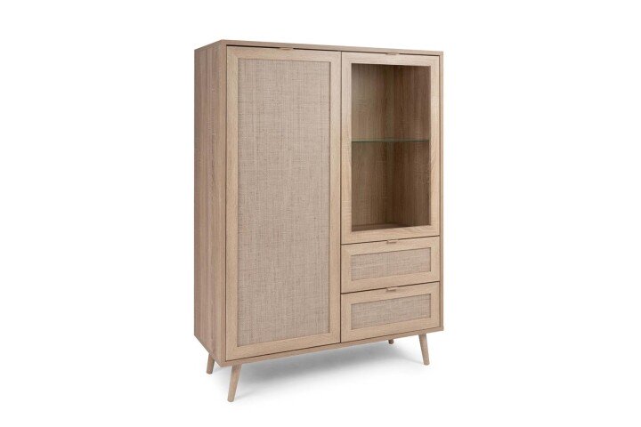 Highboard >Kuta< in Sonoma-Eiche Nachbildung - 101.4x139x40cm (BxHxT)