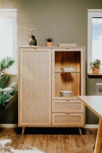 Highboard >Kuta< in Sonoma-Eiche Nachbildung - 101.4x139x40cm (BxHxT)