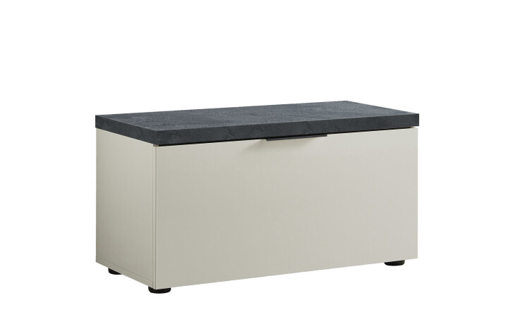 Sitzbank >Pianura< in Weiß/Hochglanz - 80x42x38cm (BxHxT)