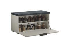 Sitzbank >Pianura< in Weiß/Hochglanz - 80x42x38cm (BxHxT)