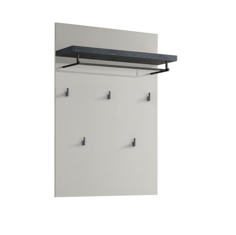 Wandgarderobe >Pianura< in Weiß/Hochglanz - 80x115x27.6cm (BxHxT)