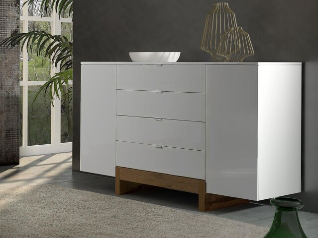 Sideboard >Fantasia< in Weiß - 124,7x89x48cm (BxHxT)