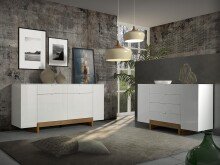 Sideboard >Fantasia< in Weiß - 124,7x89x48cm (BxHxT)