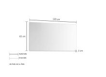 Wandspiegel >White< in grau - 120x65x2cm (BxHxT)