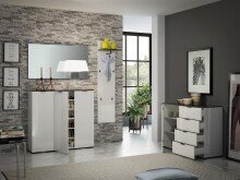 Wandspiegel >White< in grau - 120x65x2cm (BxHxT)