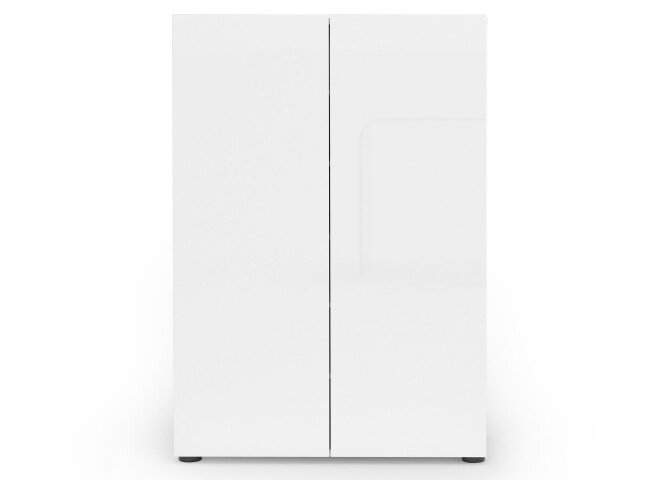 Schuhschrank >Glossy< in Weiß Hochglanz - 80x115x34cm (BxHxT)