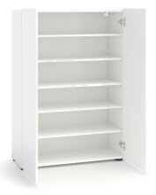 Schuhschrank >Glossy< in Weiß Hochglanz - 80x115x34cm (BxHxT)