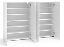 Schuhschrank >Glossy< in Weiß Hochglanz - 160x115x34cm (BxHxT)
