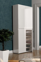 Schuhschrank >Glossy< in Weiß Hochglanz -...