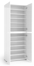 Schuhschrank >Glossy< in Weiß Hochglanz - 80x200x34cm (BxHxT)