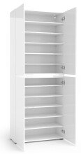 Schuhschrank >Glossy< in Weiß Hochglanz - 80x200x34cm (BxHxT)